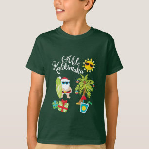 T-shirt Noël hawaïen. Le père noël Mele Kalikimaka.