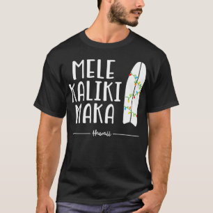 T-shirt Noël hawaïen Mele Kalikimaka Surfboard Hawa