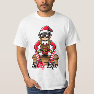 T-shirt Noël Hip Hop Elf Durée de Vie sur une Étagère