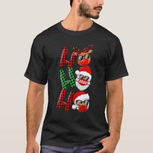 T-shirt Noël Ho Ho Ho Père Noël Reindeer Snowman Face Mas