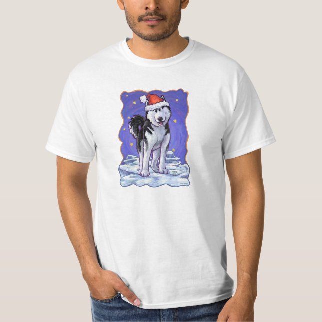 T-shirt Noël Husky (Devant)