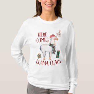 T-shirt Noël ici vient lama Claus