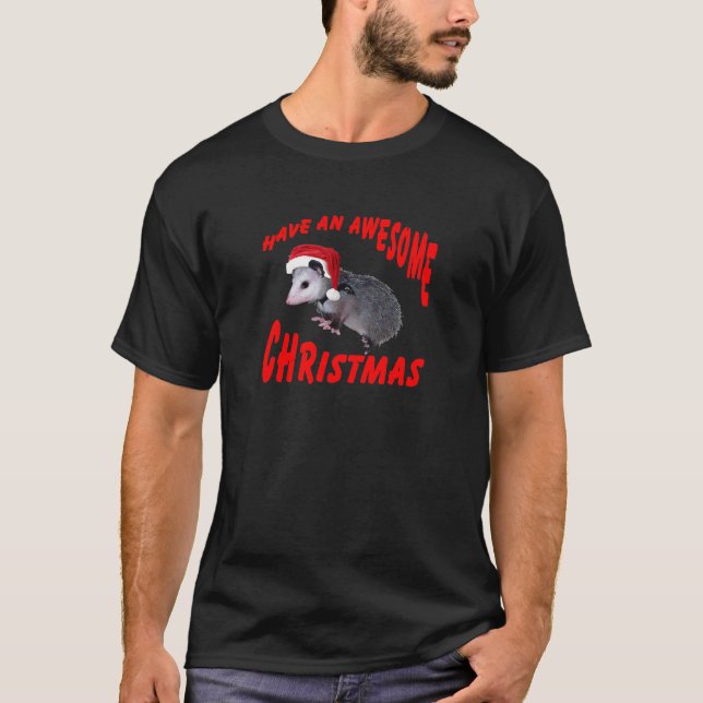 T-shirt Noël impressionnant d'opossum (Devant)