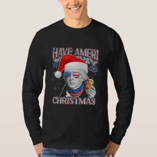 T-shirt Noël James Madison Drapeau américain Santa Hat