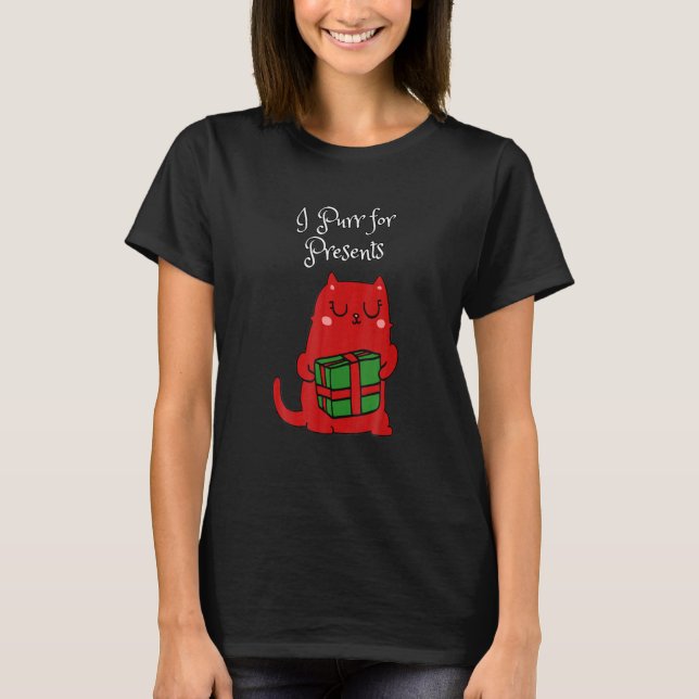 T-shirt Noël Je Ronce Pour Cadeaux Pour Chat (Devant)