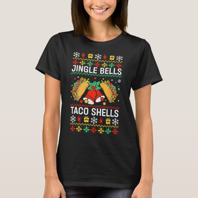 T-shirt Noël Jingle Bells Taco Shells Drôle Famille Ug (Devant)