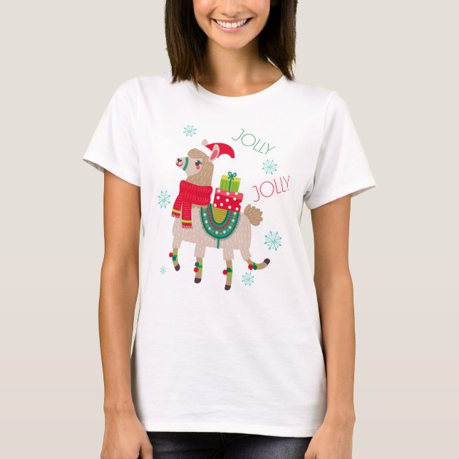 T-shirt Noël Jolly Llama (Devant)