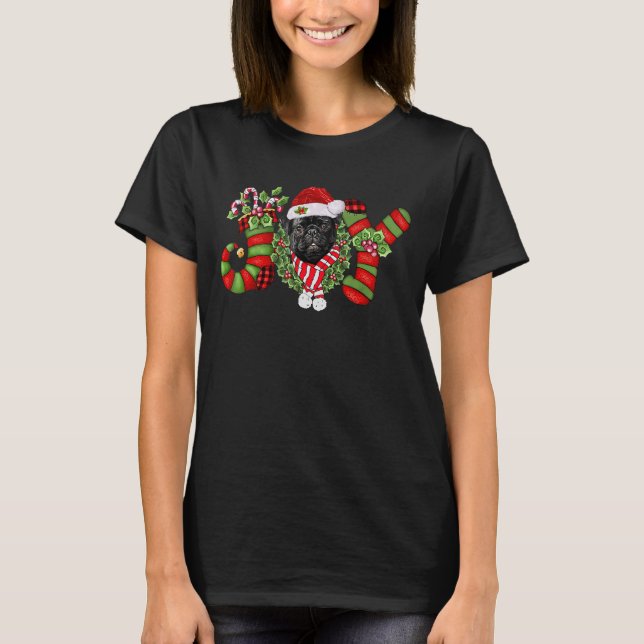 T-shirt Noël Joy Nain Stocking Carlin noir (Devant)