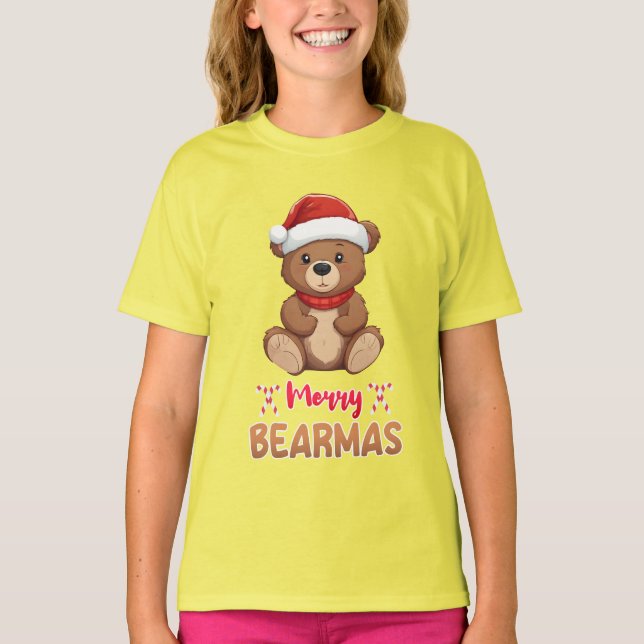 T-shirt Noël Joyeux Bearmas Joli animal de compagnie Lover (Devant)