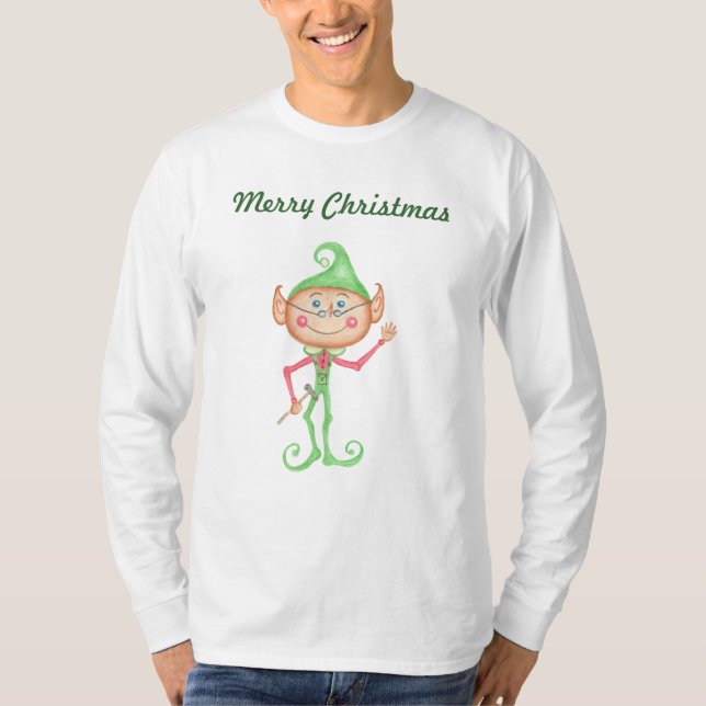 T-shirt Noël Joyeux elfe de Noël (Devant)
