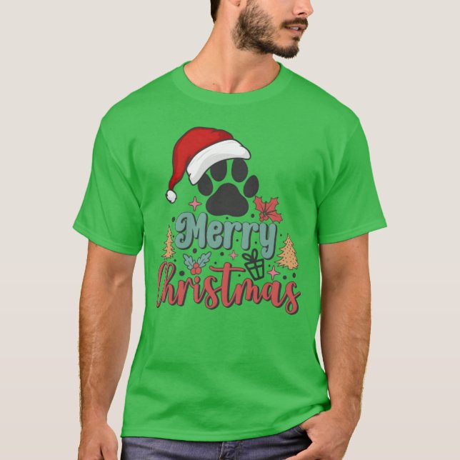 T-shirt Noël Joyeux Noël pour cadeau Chien de Noël (Devant)