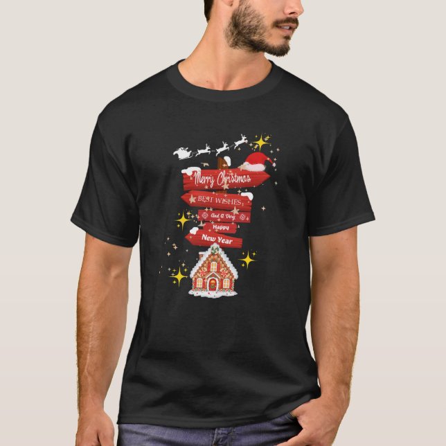 T-shirt noël, joyeux nouvel an, période des fêtes, gingerb (Devant)