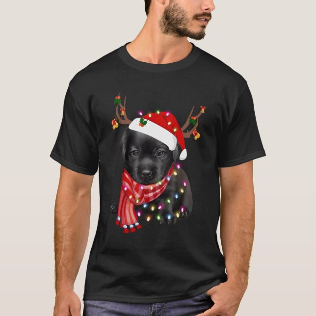 T-shirt Noel Labrador Retriever Chien Black Lab Lover G (Devant)