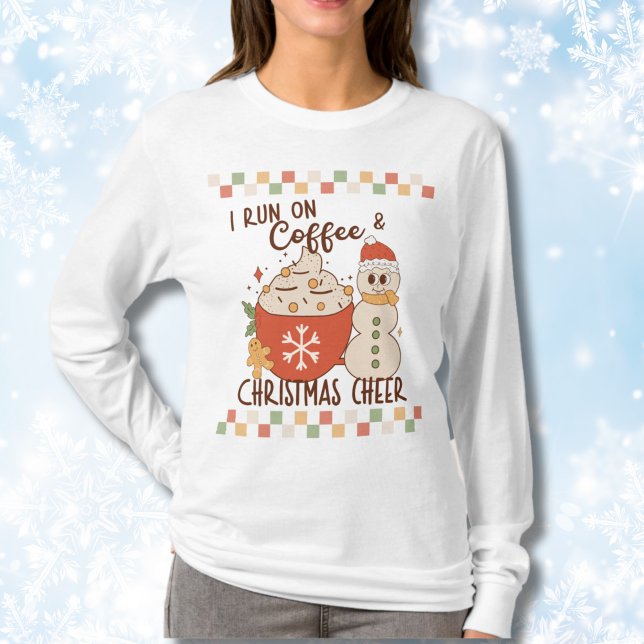 T-shirt Noël laid (I run on Coffee and Christmas Cheer Retro Christmas Shirt)