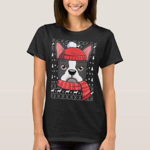 T-shirt Noël laid Boston Terrier Chien drôle Noël