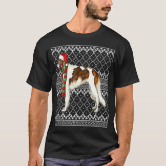 T-shirt Noël laid Casquette de Noël Borzoi Santa Claus