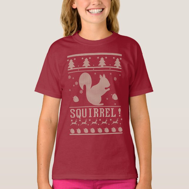 T-shirt Noël laid d'écureuil (Devant)