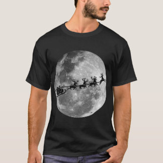 T-shirt Noël Le Père Noël Passe La Lune