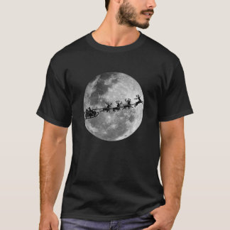 T-shirt Noël Le Père Noël Passe La Lune
