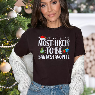 T-shirt Noël Le Plus Susceptible D'Être Père Noël Favori D