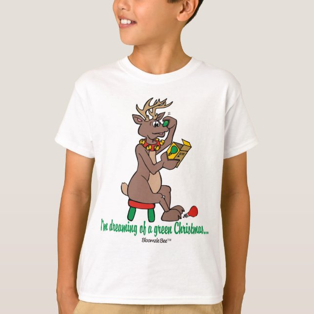T-shirt Noël : Le vert a flairé le renne (Devant)