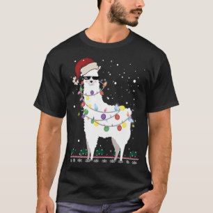 T-shirt Noël Llama Santa Hat Ugly Xmas Arbre Alpaca Gi