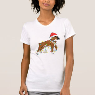 T-shirt Noël Lumières Boxer Amoureux des chiens Funny Cade
