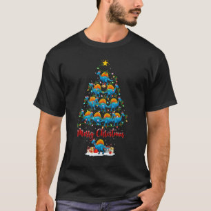 T-shirt Noël Lumières Père Noël Spinosaurus Dinosaure Noël