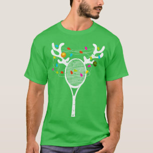 T-shirt Noël Lumières Tennis Racket Drôle Noël