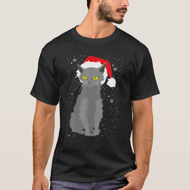 T-shirt Noël Lykoi Chat Santa Hat Noël Chatons Kittens (Devant)