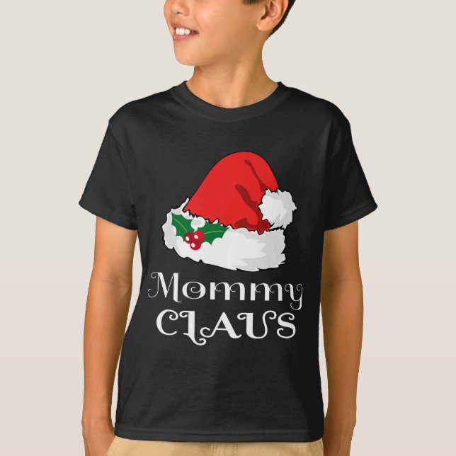T-shirt Noël Maman Claus Correspondant Pyjama Santa Hat X- (Devant)