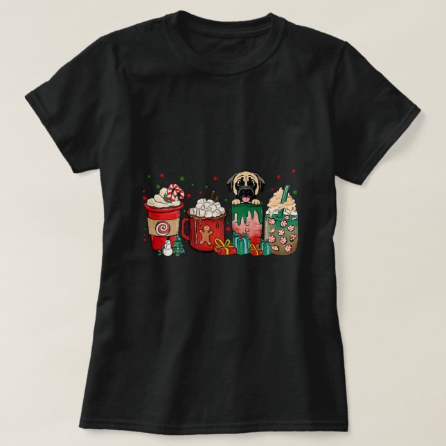 T-shirt Noël Mastiff Chien Coupes de café xmass Animal de  (Design devant)