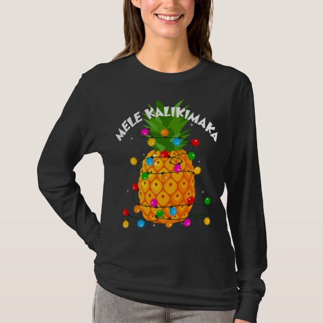 T-shirt Noël Mele Kalikimaka Ananas Lover Hawaii X (Devant)