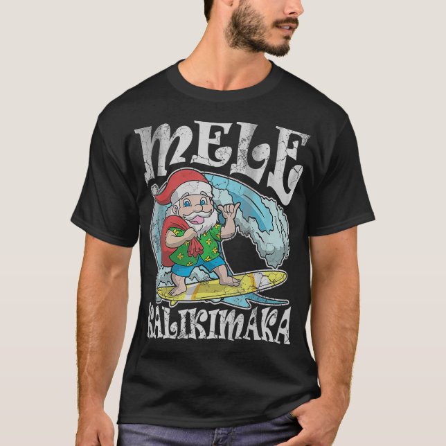 T-shirt Noël Mele Kalikimaka Père Noël Hawaii T T  (Devant)