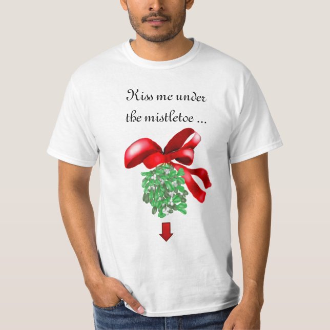 T-shirt Noël "m'embrassent sous le gui…" Chemise (Devant)