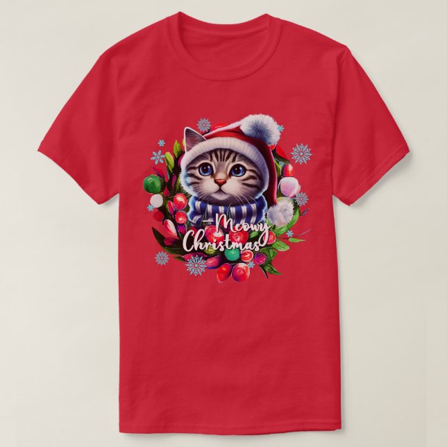 T-shirt Noël Meowy (Design devant)