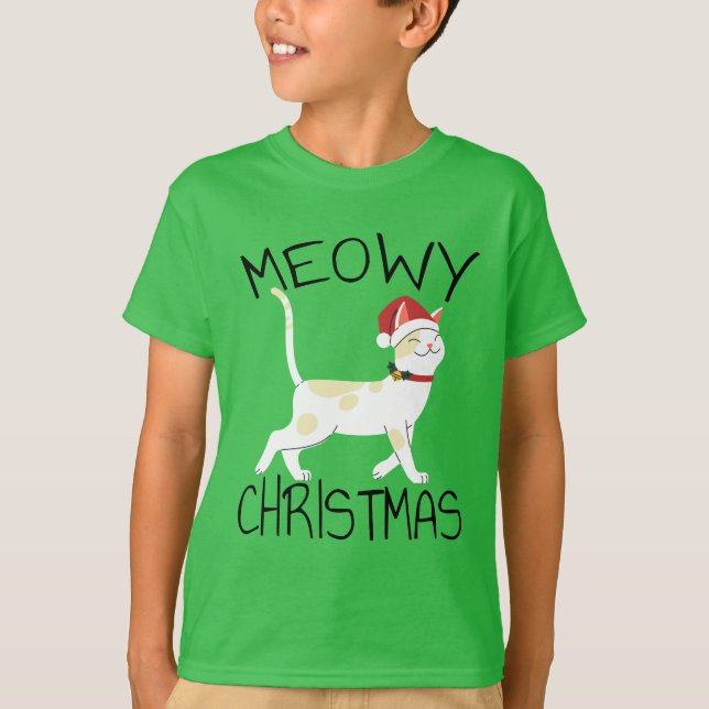 T-shirt Noël Meowy - Noël drôle (Devant)