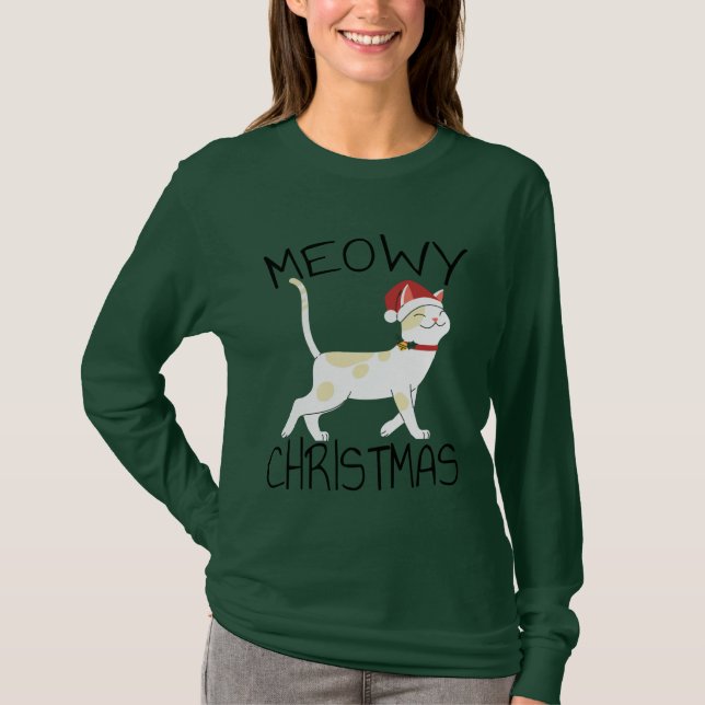 T-shirt Noël Meowy - Noël drôle (Devant)