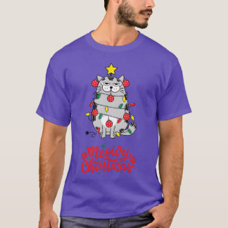 T-shirt Noël Meowy Noël Funny Chat