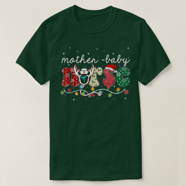 T-shirt Noël Mère Bébé Infirmières Envelopper Les Meilleur (Design devant)