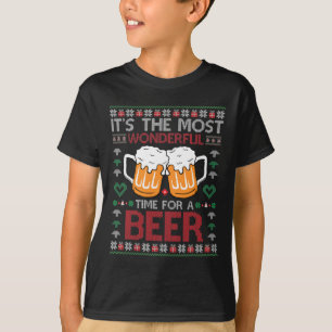 T-shirt Noël Merveilleux Pour Une Bière Vilain Noël S