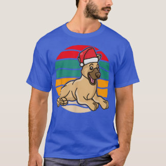 T-shirt Noël mignon berger allemand chien chiot portant S