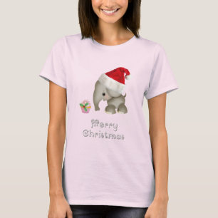 T-shirt Noël mignon d'éléphant et de petit gâteau