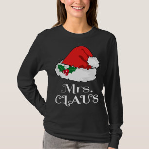 T-shirt Noël Mme Claus Correspondant Pyjama Santa Hat X-m