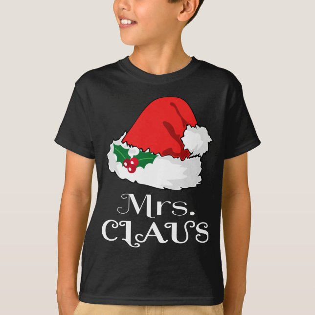 T-shirt Noël Mme Claus Correspondant Pyjama Santa Hat X-m (Devant)