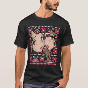 T-shirt Noël moche Otaku Ahegao Ecchi Etchi Lewd Henta