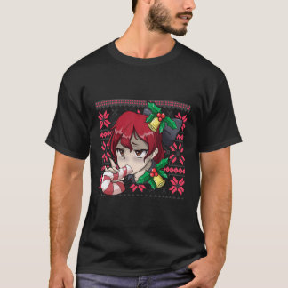 T-shirt Noël moche Otaku Ahegao Ecchi Etchi Lewd Henta