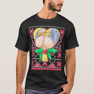 T-shirt Noël moche Otaku Ahegao Ecchi Etchi Lewd Henta