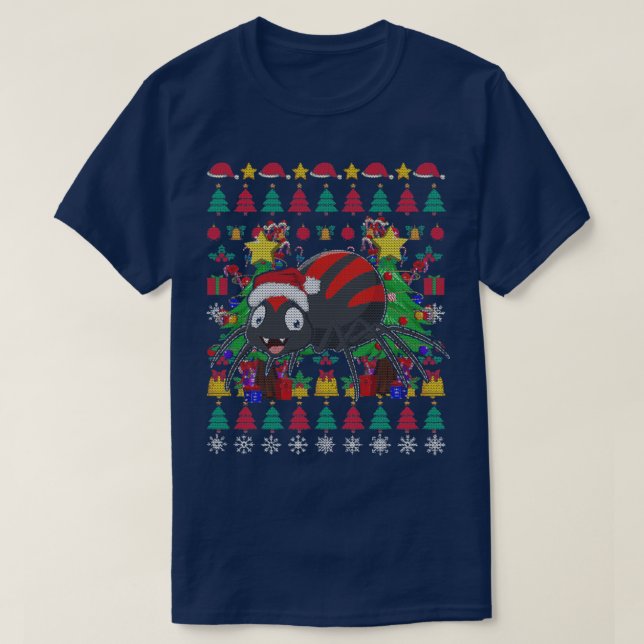 T-shirt Noël moche Spider (Design devant)