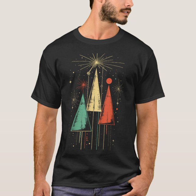 T-shirt Noël Moderne du Milieu du Siècle  (Devant)